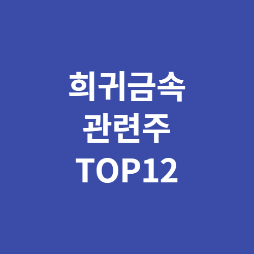 희귀금속 관련주 TOP12