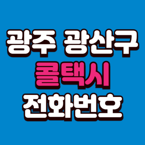 광주 광산구 콜택시 부르는 법 전화번호 비용 예약