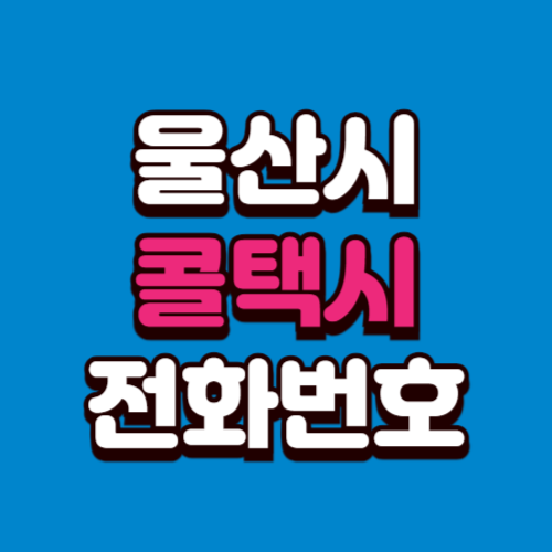 울산시 콜택시 비용 부르는 법 예약 전화번호