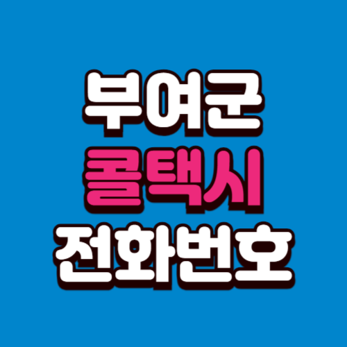 부여군 콜택시 전화번호 예약 비용 부르는 법