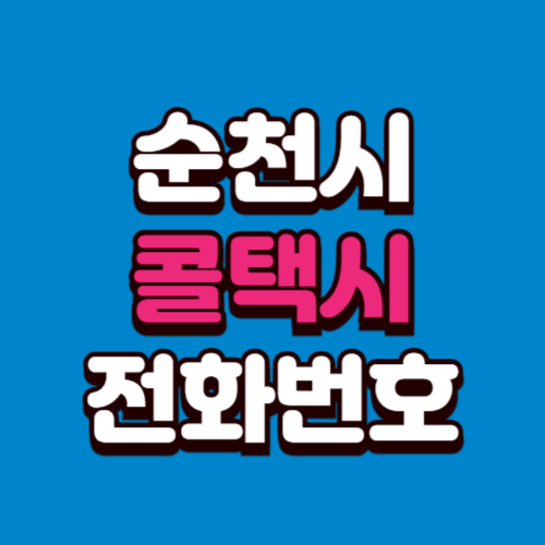 순천시 콜택시 비용 부르는 법 예약 전화번호