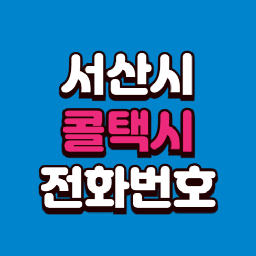 서산시 콜택시 비용 부르는 법 예약 전화번호