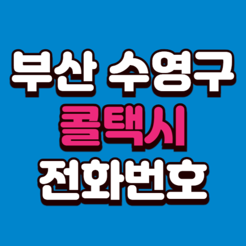 부산 수영구 콜택시 비용 부르는 법 예약 전화번호