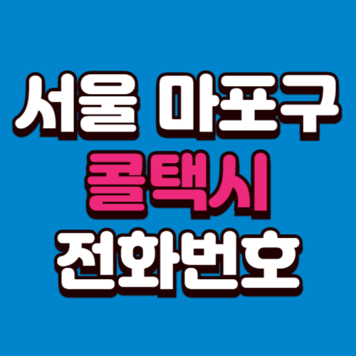 서울 마포구 콜택시 비용 부르는 법 예약 전화번호