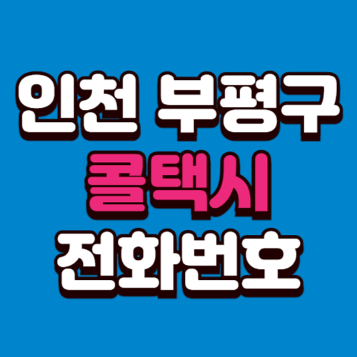 인천 부평구 콜택시 비용 부르는 법 예약 전화번호