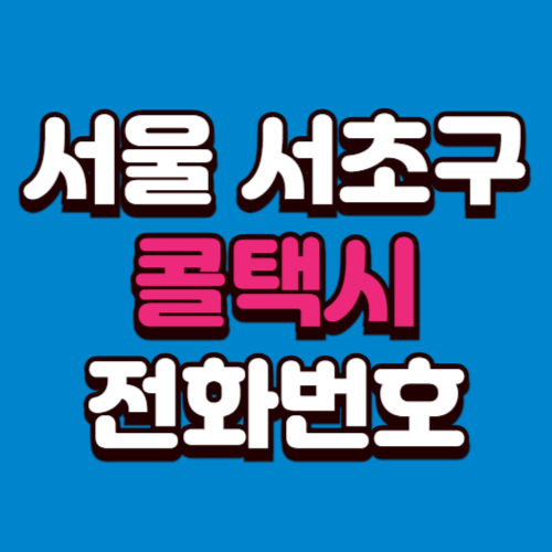 서울 서초구 콜택시 비용 부르는 법 예약 전화번호