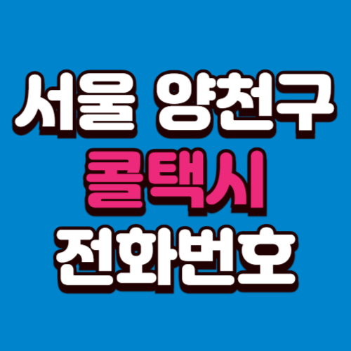 서울 양천구 콜택시 비용 부르는 법 예약 전화번호