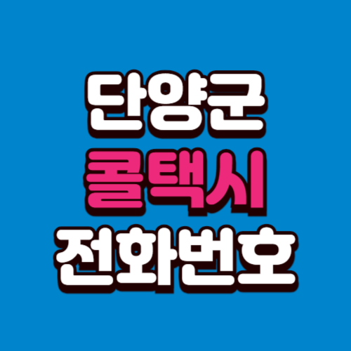 단양군 콜택시 비용 부르는 법 예약 전화번호