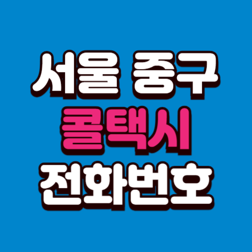 서울 중구 콜택시 전화번호 비용 부르는 법 예약