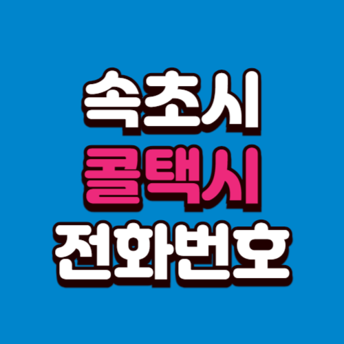 속초시 콜택시 부르는 법 예약 전화번호 비용