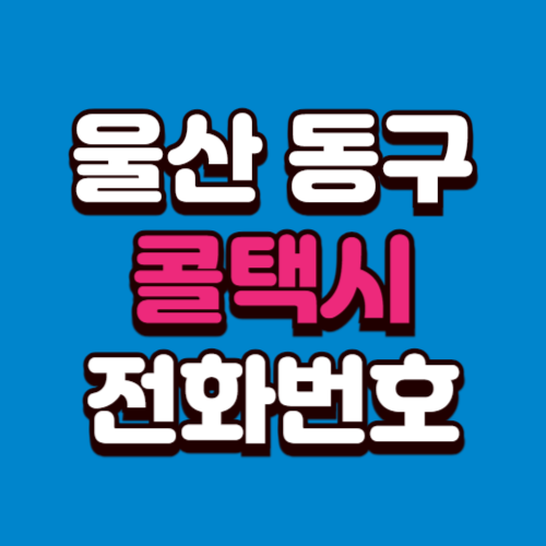 울산 동구 콜택시 부르는 법 예약 전화번호 비용