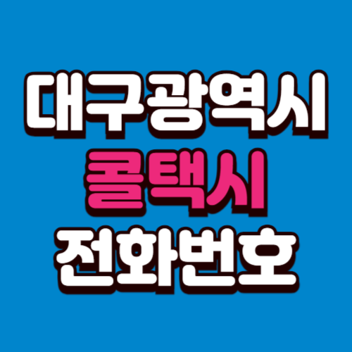 대구광역시 콜택시 비용 부르는 법 예약 전화번호