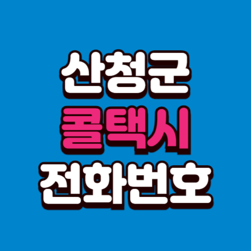 산청군 콜택시 부르는 법 예약 전화번호 비용