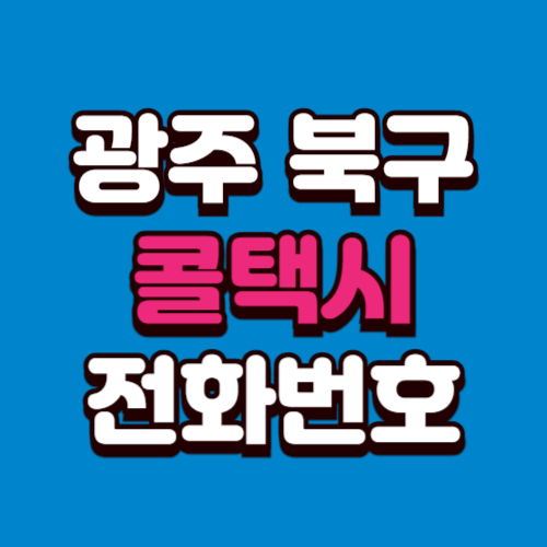 광주 북구 콜택시 비용 부르는 법 예약 전화번호