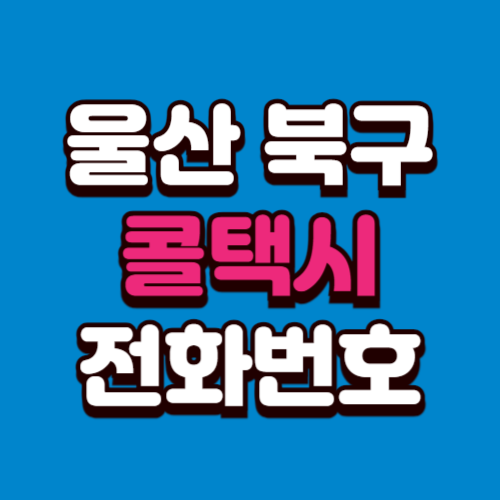 울산 북구 콜택시 전화번호 비용 부르는 법 예약