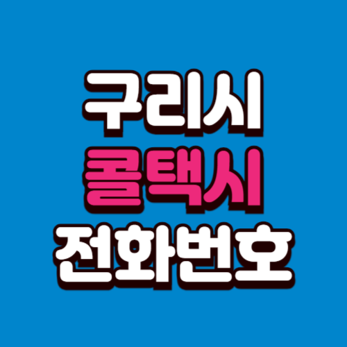 구리시 콜택시 비용 부르는 법 예약 전화번호