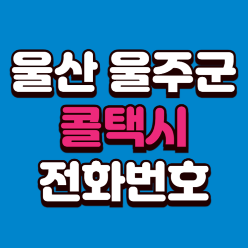 울산 울주군 콜택시 비용 부르는 법 예약 전화번호