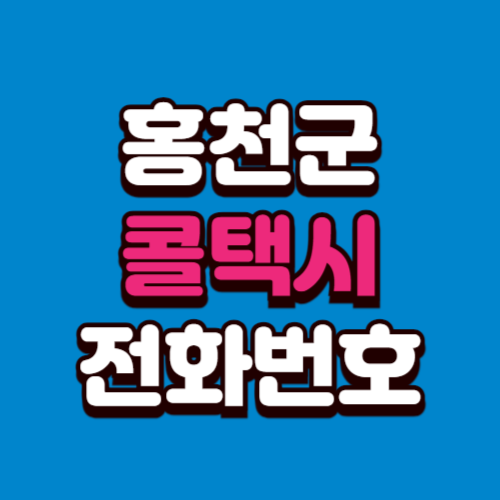 홍천군 콜택시 부르는 법 전화번호 비용 예약