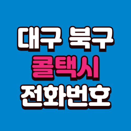 대구 북구 콜택시 비용 부르는 법 예약 전화번호