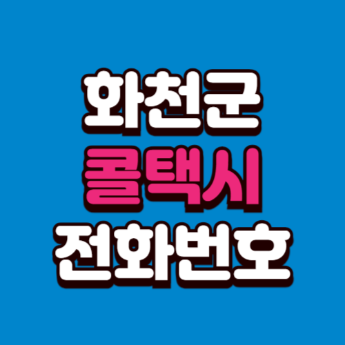 화천군 콜택시 부르는 법 예약 전화번호 비용