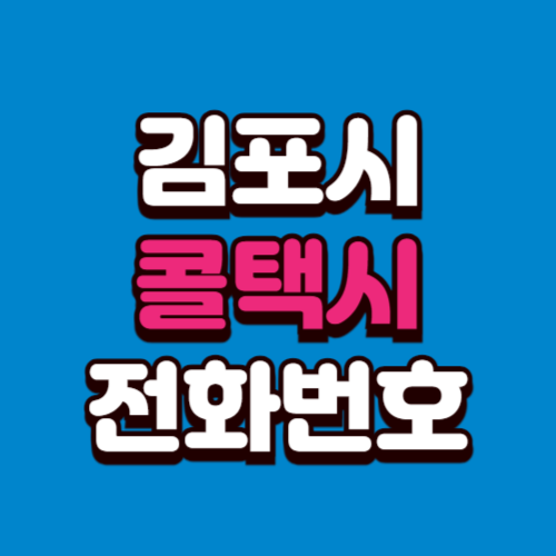 김포시 콜택시 비용 부르는 법 예약 전화번호