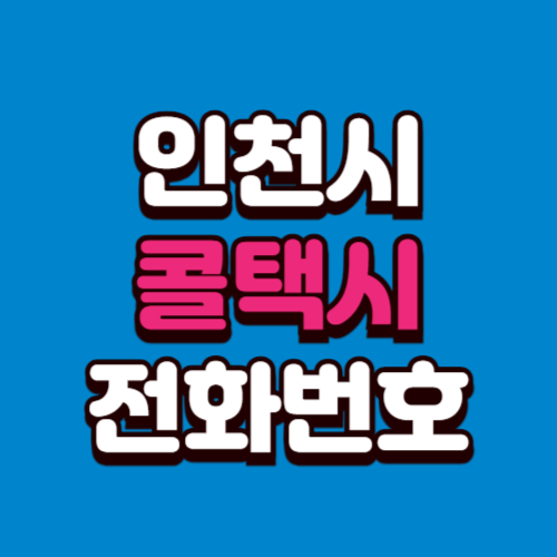 인천시 콜택시 비용 부르는 법 예약 전화번호