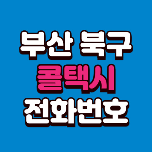 부산 북구 콜택시 비용 부르는 법 예약 전화번호