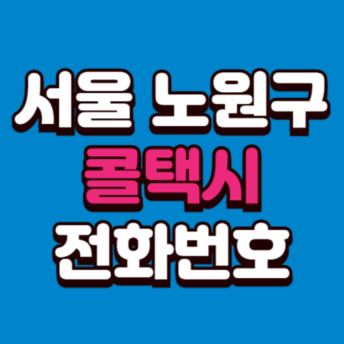 서울 노원구 콜택시 비용 부르는 법 예약 전화번호