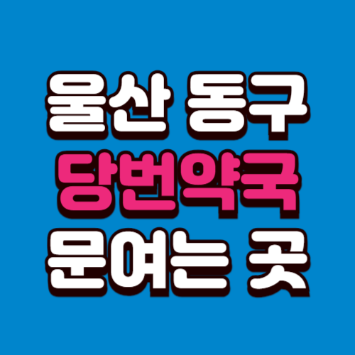 울산 동구 당번약국 일요일 토요일 여는곳 찾기 공휴일 근처 여는 약국