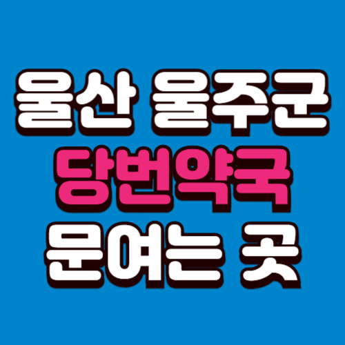 울산 울주군 당번약국 일요일 문여는 약국 공휴일 토요일